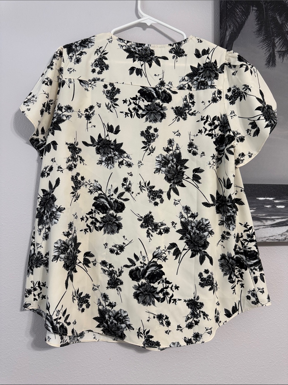Bestbee Women's Boutique Blouse - Cream with Black Floral - Picture 5 of 6